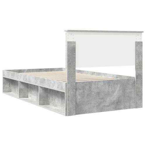 Рамка за легло Бетоново сиво 100 x 200 cm Солидно борово дърво