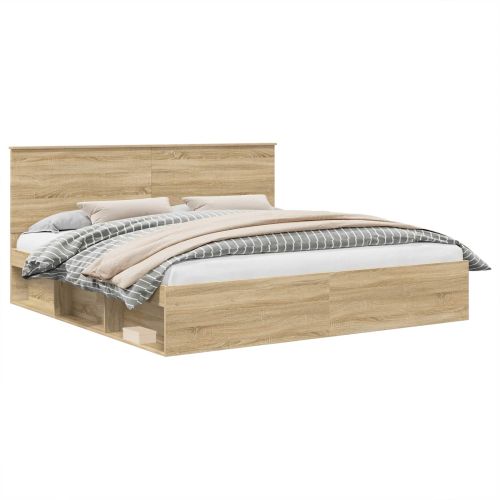 Рамка за легло Сонома 200 x 200 cm Солидно борово дърво