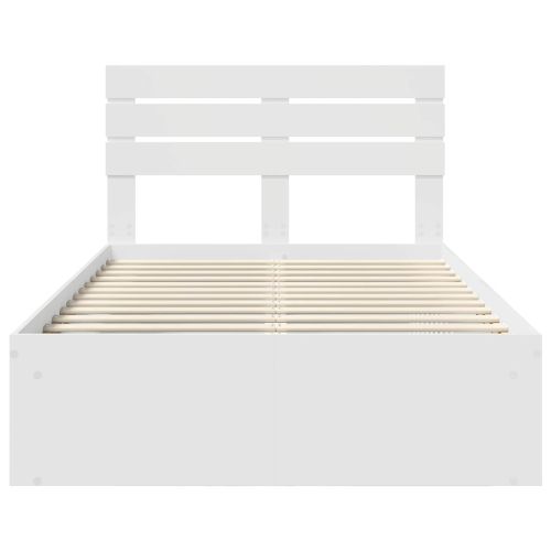 Рамка за легло с таблото Бяло 120 x 190 cm Солидно борово дърво