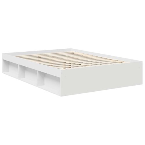 Рамка за легло с таблото Бяло 140 x 190 cm Солидно борово дърво