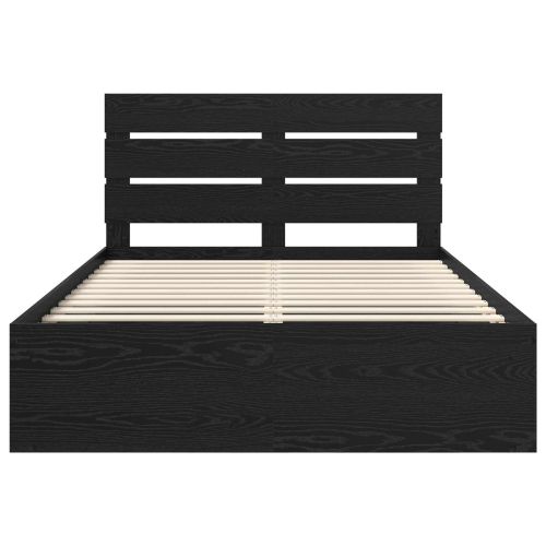 Рамка за легло Черно 140 x 190 cm Солидно борово дърво