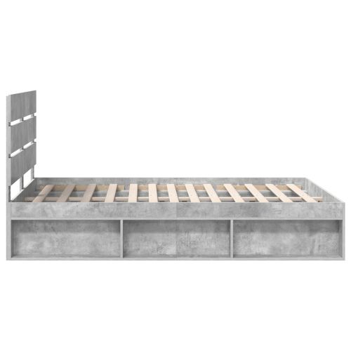 Рамка за легло Бетон 140 x 190 cm Солидно борово дърво