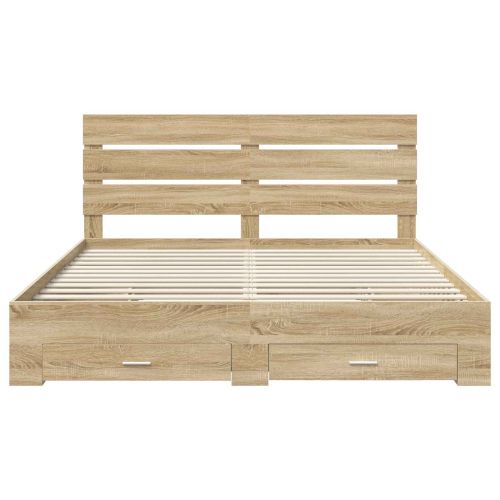 Рамка за легло Сонома дъб 200 x 200 cm Инженерно дърво