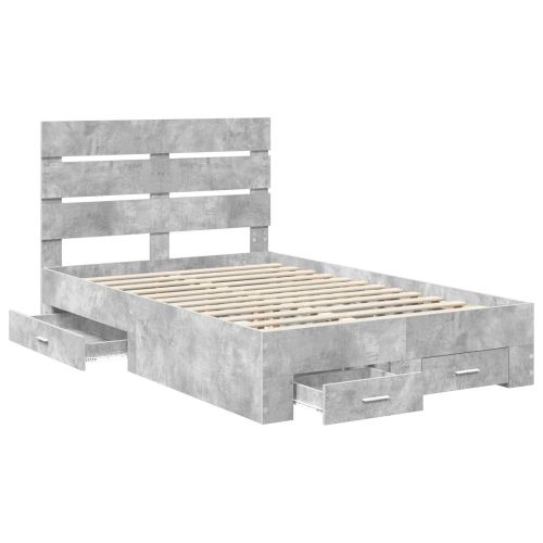 Рамка за легло Циментено сиво 120 x 190 cm Инженерно дърво