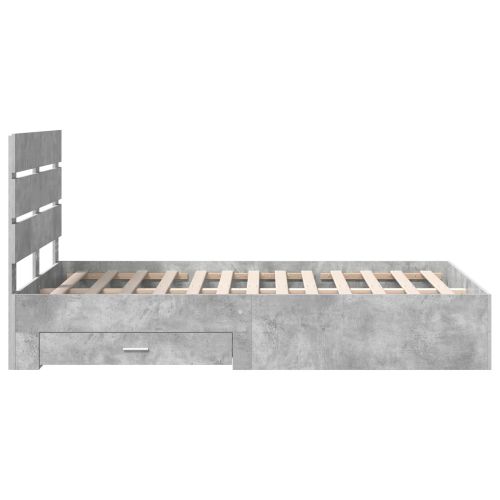 Рамка за легло Циментено сиво 120 x 190 cm Инженерно дърво