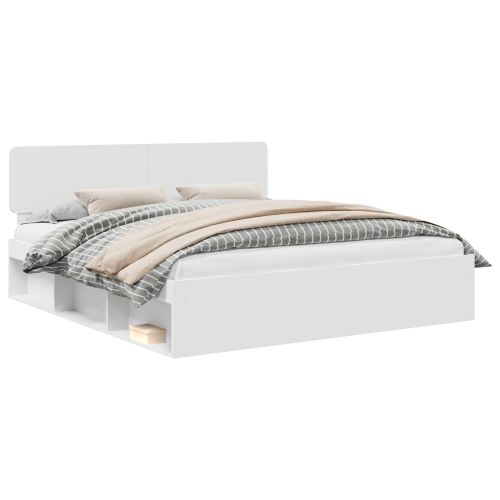 Рамка за легло с таблото Бяло 180 x 200 cm Солидно борово дърво