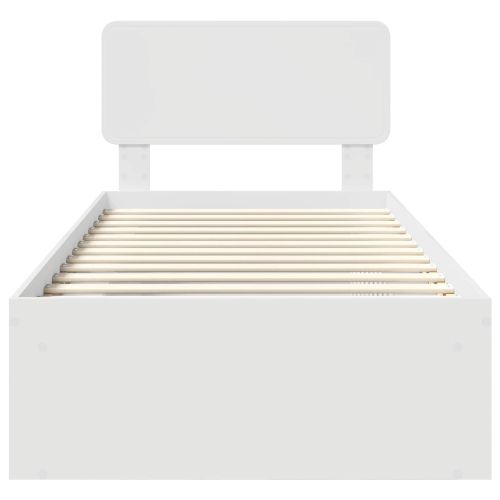 Рамка за легло с таблото Бяло 90 x 200 cm Солидно борово дърво