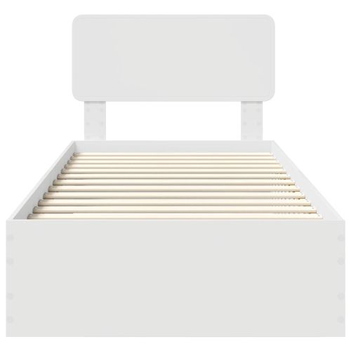 Рамка за легло с таблото Бяло 90 x 190 cm Инженерно дърво