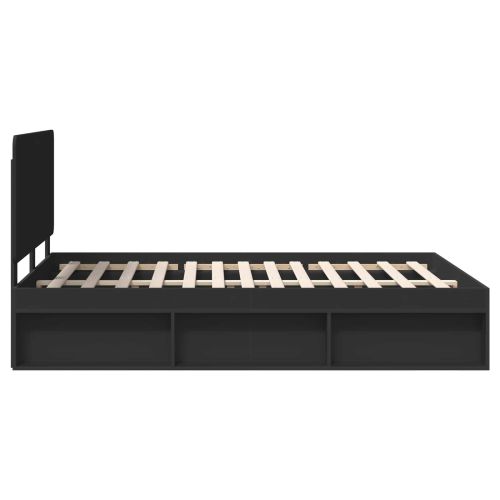 Рамка за легло Черно 160 x 200 cm Солидно борово дърво