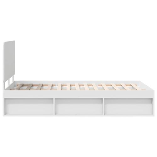 Рамка за легло с таблото Бяло 120 x 190 cm Солидно борово дърво