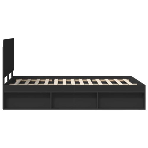 Рамка за легло Черно 120 x 190 cm Солидно борово дърво