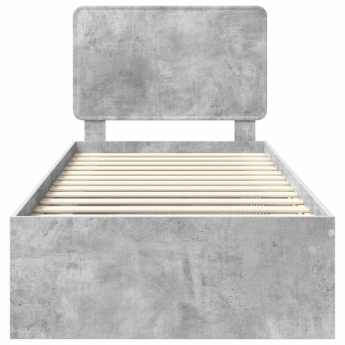 Рамка за легло Бетоново сиво 100 x 200 cm Солидно борово дърво