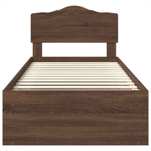 Рамка за легло Кафяв дъб 100 x 200 cm Солидно борово дърво