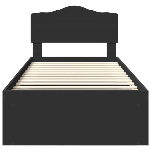 Рамка за легло с таблото Черно 90 x 200 cm Солидно борово дърво