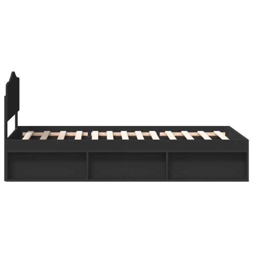 Рамка за легло с таблото Черно 90 x 190 cm Солидно борово дърво