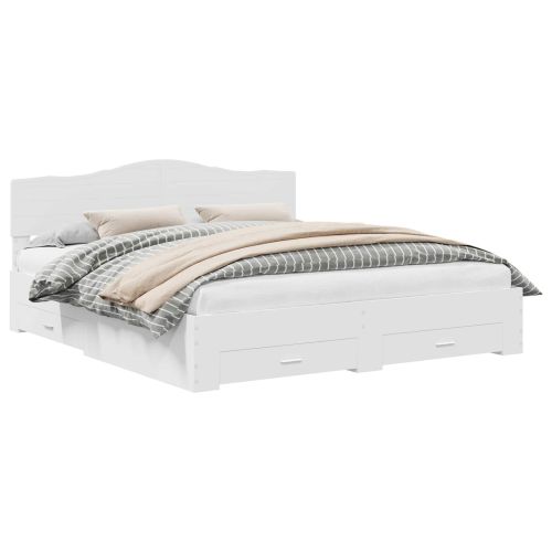 Рамка за легло с таблото Бяло 180 x 200 cm Инженерно дърво