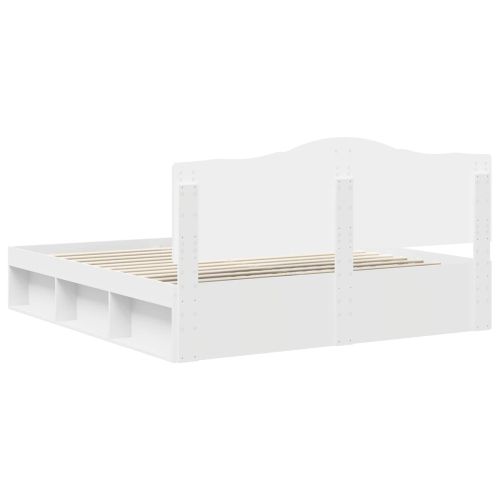 Рамка за легло с таблото Бяло 180 x 200 cm Солидно борово дърво