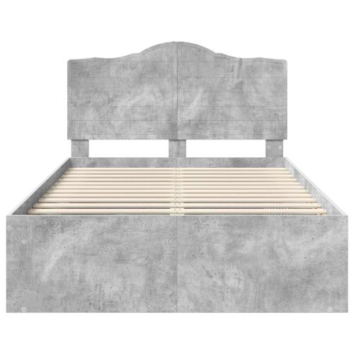 Рамка за легло Бетон 120 x 200 cm Солидно борово дърво