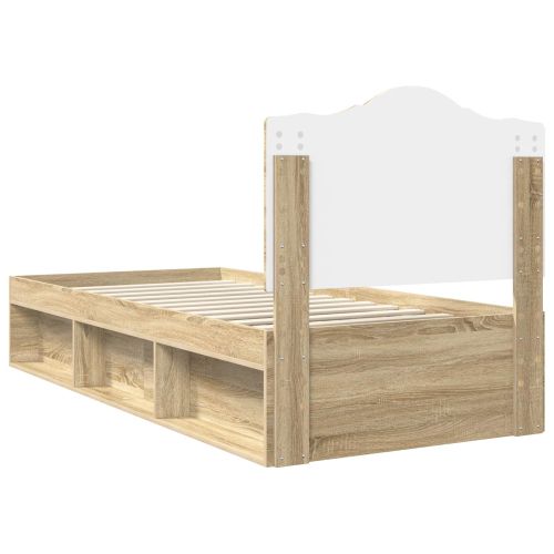 Рамка за легло Сонома дъб 90 x 200 cm Солидно борово дърво