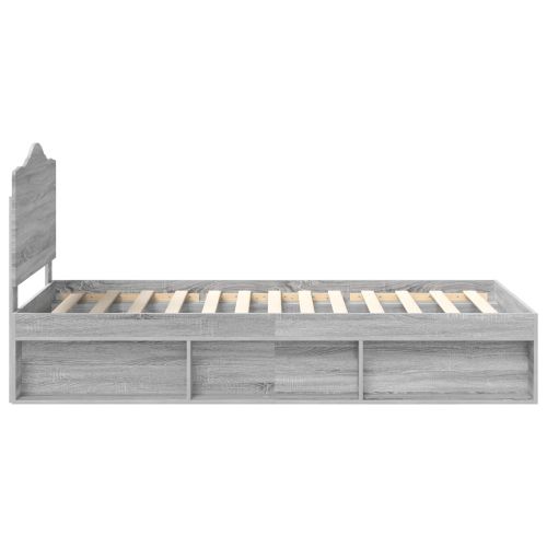Рамка за легло Сив Сонома 75 x 190 cm Солидно борово дърво