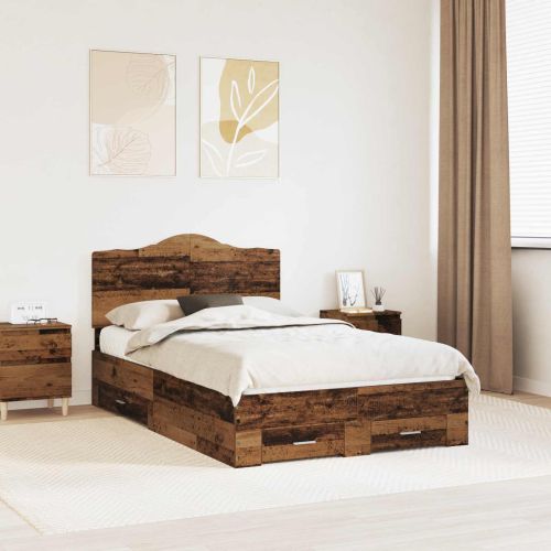 Рамка за легло Старо дърво 120 x 190 cm Инженерно дърво