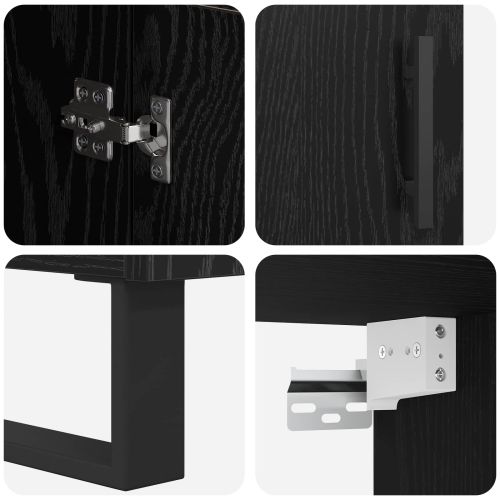 Висок шкаф Черния дъб 69,5 x 34 x 180 см Инженерно дърво