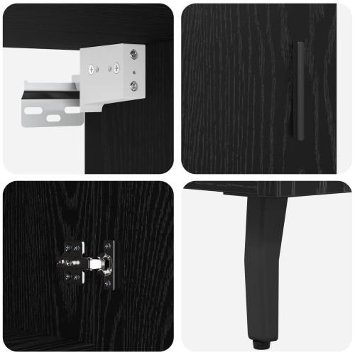 Висок шкаф 2 pcs Черния дъб Инженерно дърво