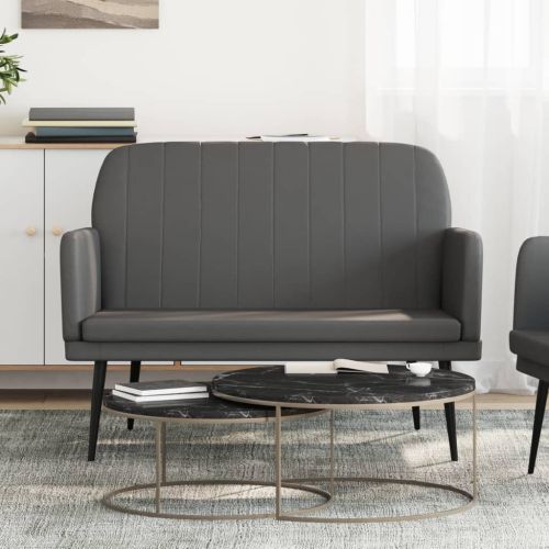 Пейка, сива, 107x80x81 см, изкуствена кожа