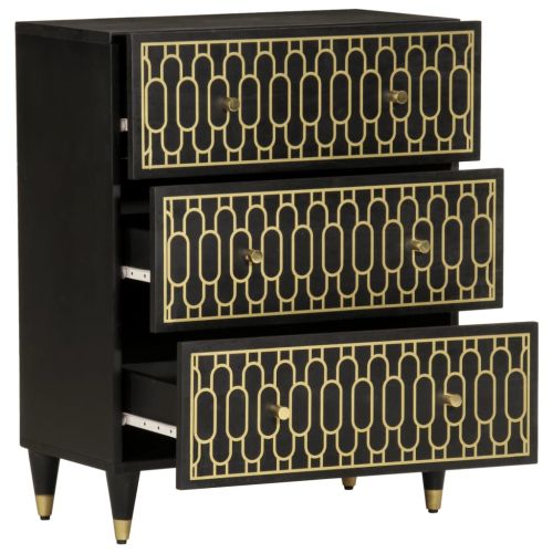 Страничен шкаф 60x33x75 см манго масивно дърво