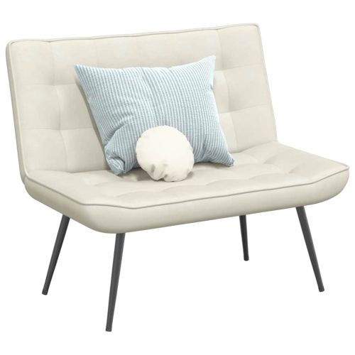 Пейка, кремава, 110x74x84 см, кадифе