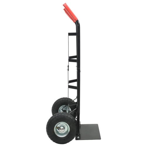 Разширяема ръчна количка Черен и Червен 57 x 46 x 113 см