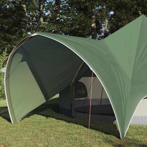 Тент тип Teepee за 5 души Зелен и сив 600 x 600 x 347 см