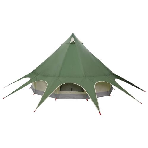 Тент тип Teepee за 5 души Зелен и сив 600 x 600 x 347 см