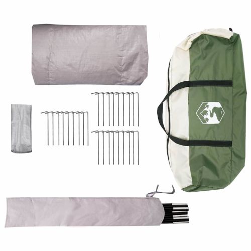 Тент за игра с форма на теке 9 човека с покрив Зелен и сив