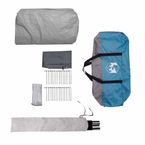 Тунелна палатка за 6 души Синьо и сиво 700 x 590 x 215 см