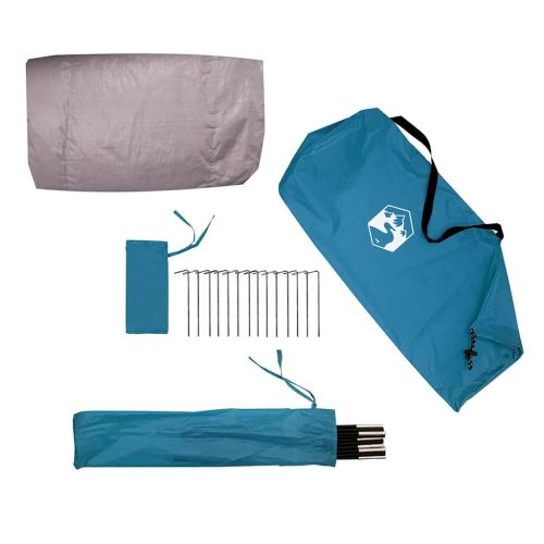 Тунелен палатка за 3 души Синьо и сиво 328 x 228 x 115 см