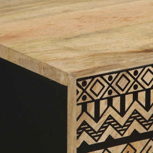 Комплект мебели за баня, 2 части, масивна мангова дървесина