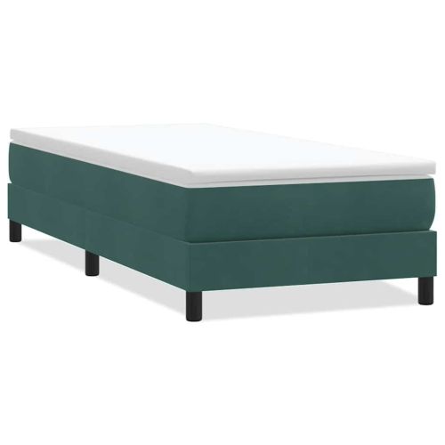 Box Spring Легло без матрак Тъмнозелено 90x210 cm Кадифе