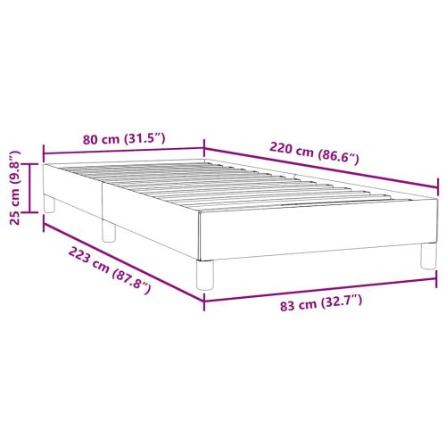Box Spring легло без матрак Тъмно синьо 80x220 cm кадифе