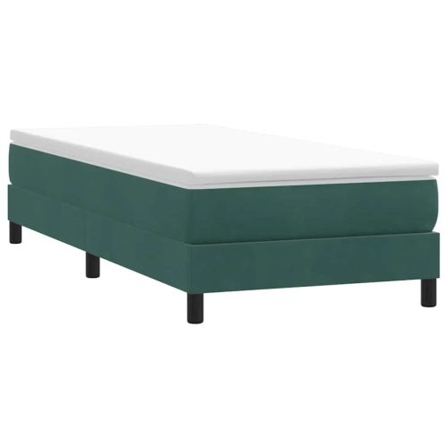Box Spring Легло без матрак Тъмнозелено 90x220 cm Кадифе