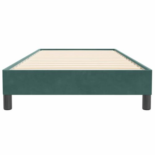 Box Spring Легло без матрак Тъмнозелено 90x220 cm Кадифе