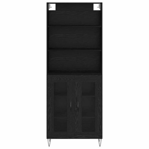 Висок шкаф 2 pcs Черния дъб Инженерно дърво