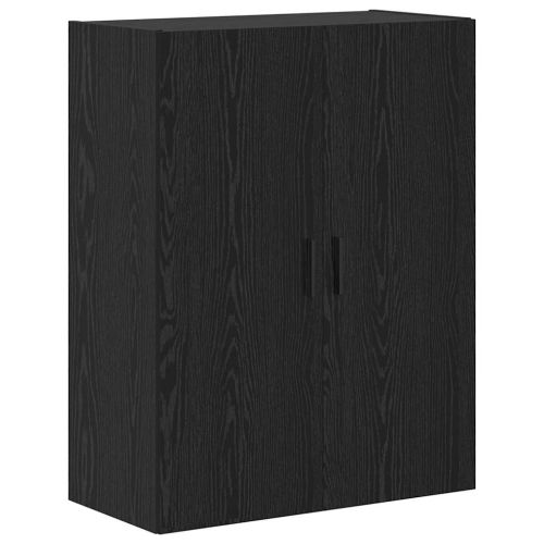 Висок шкаф 2 pcs Дъб Инженерна дървесина и стъкло