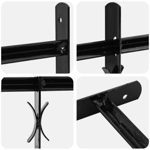 Прозоречна решетка Черно 76 x 30 см Прахово боядисана стомана