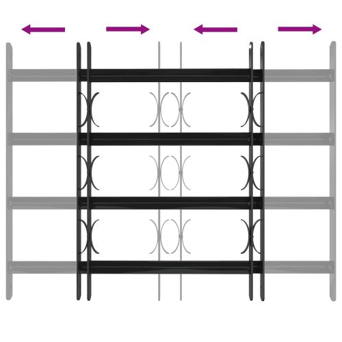 Прозоречна решетка Черно 75.5 x 60 см Прахово боядисана стомана
