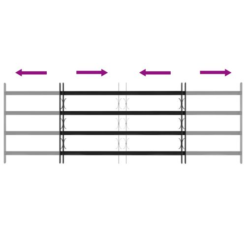 Прозоречна решетка Черно 175 x 60 см Прахово боядисана стомана