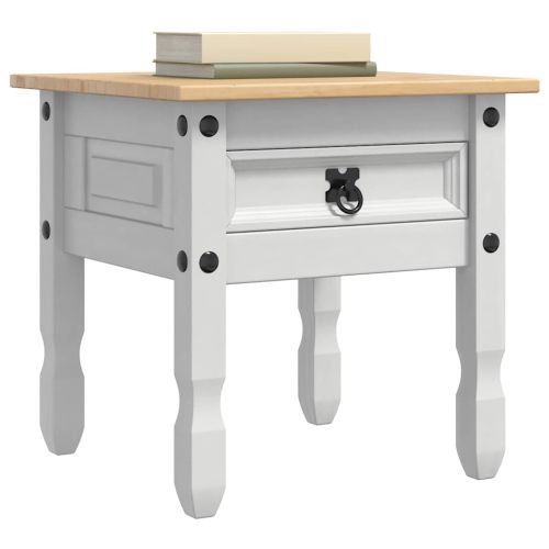 Крайна масичка Corona Бяло 50 x 50 x 50 см Солидно борово дърво