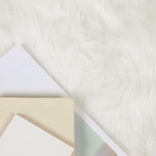 Изкуствен овчи килим Tafalla Бяло 50 x 80 cm Полиестер