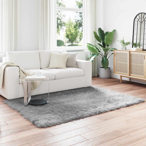 Изкуствен овчи килим Tafalla Сив 140 x 200 cm Полиестер