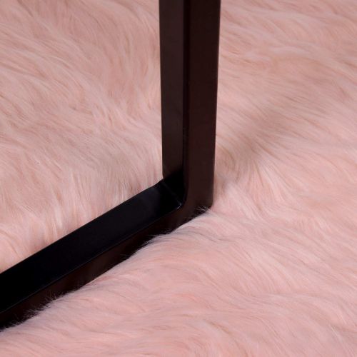 Изкуствен овчи килим Tafalla Розово 120 x 120 cm Полиестер